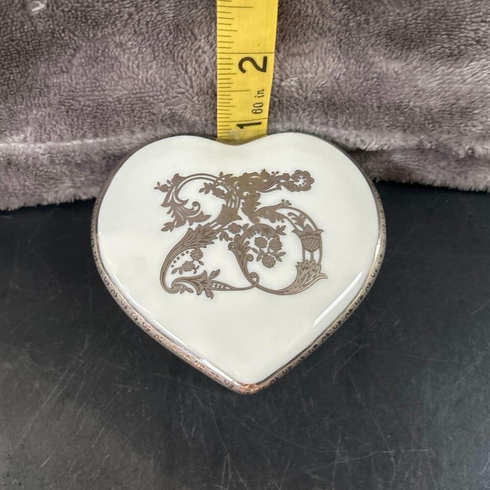 Vintage Mikasa Heart Trinket Box 25th Anniversary Porcelain Jewelry Dish